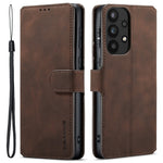 DG.MING For Samsung Galaxy A33 5G Retro Style Magnetic Closure Shockproof PU Leather Wallet Phone Case with Stand