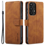 DG.MING For Samsung Galaxy A33 5G Retro Style Magnetic Closure Shockproof PU Leather Wallet Phone Case with Stand