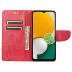 Til Samsung Galaxy A13 4G Anti-ridse Stilfuldt Præget Sommerfugle Læder Telefoncover Praktisk Pung Stand Etui