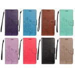 Til Samsung Galaxy A13 4G Anti-ridse Stilfuldt Præget Sommerfugle Læder Telefoncover Praktisk Pung Stand Etui