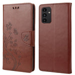 Til Samsung Galaxy A13 4G Anti-ridse Stilfuldt Præget Sommerfugle Læder Telefoncover Praktisk Pung Stand Etui