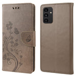 Til Samsung Galaxy A13 4G Anti-ridse Stilfuldt Præget Sommerfugle Læder Telefoncover Praktisk Pung Stand Etui