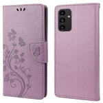 Til Samsung Galaxy A13 4G Anti-ridse Stilfuldt Præget Sommerfugle Læder Telefoncover Praktisk Pung Stand Etui