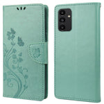Til Samsung Galaxy A13 4G Anti-ridse Stilfuldt Præget Sommerfugle Læder Telefoncover Praktisk Pung Stand Etui