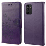 Til Samsung Galaxy A13 4G Anti-ridse Stilfuldt Præget Sommerfugle Læder Telefoncover Praktisk Pung Stand Etui