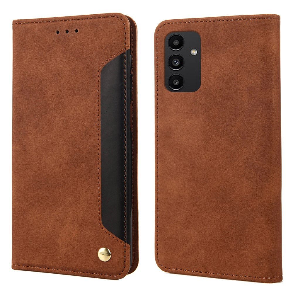 Til Samsung Galaxy A13 4G Stødsikker Sammenføjet PU Læder Cover Pung Stander Hudvenligt Telefoncover