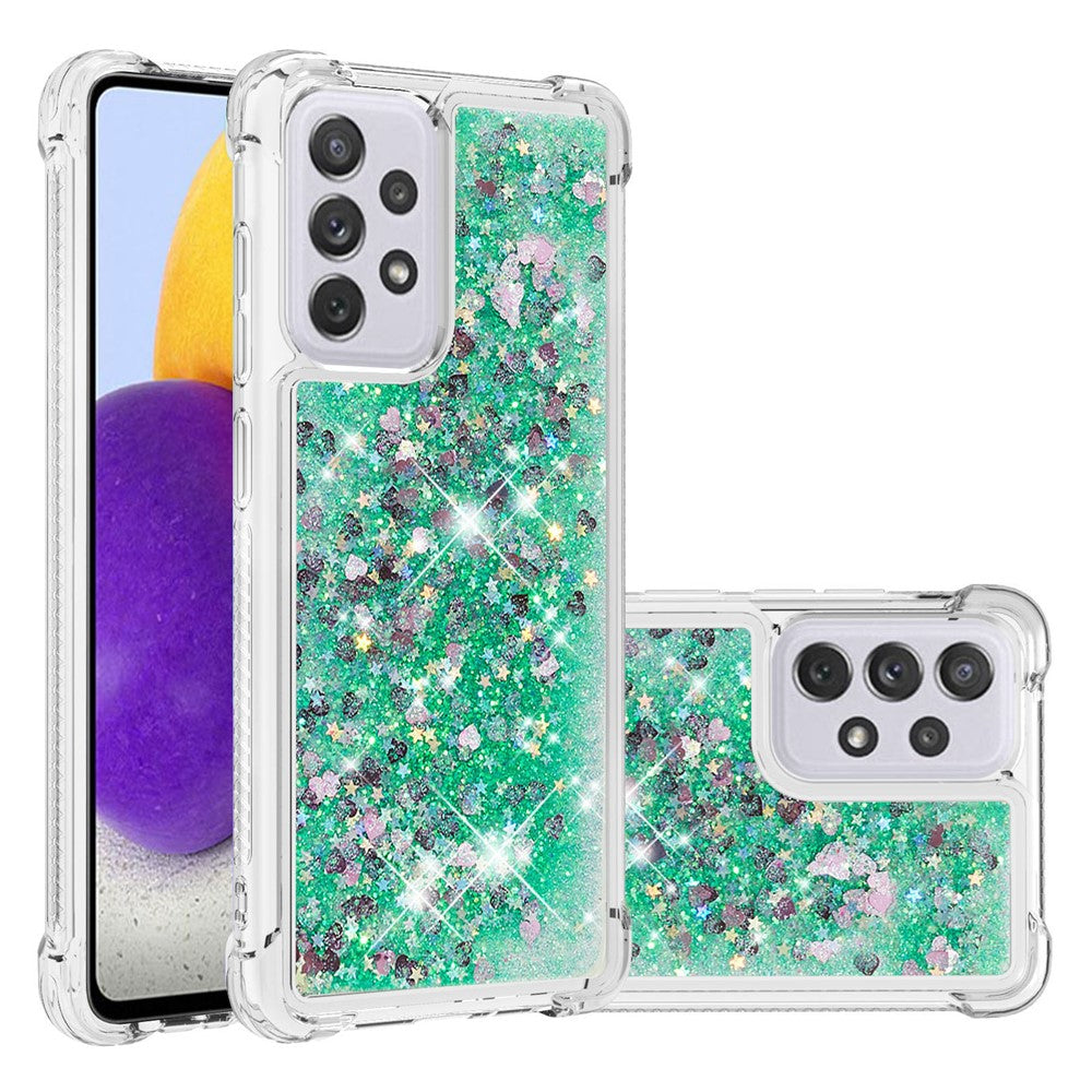 LE1 Series Glitter Cover til Samsung Galaxy A73 5G, Glimmer Kvicksand Flydende Blød TPU Beskyttende Telefoncover