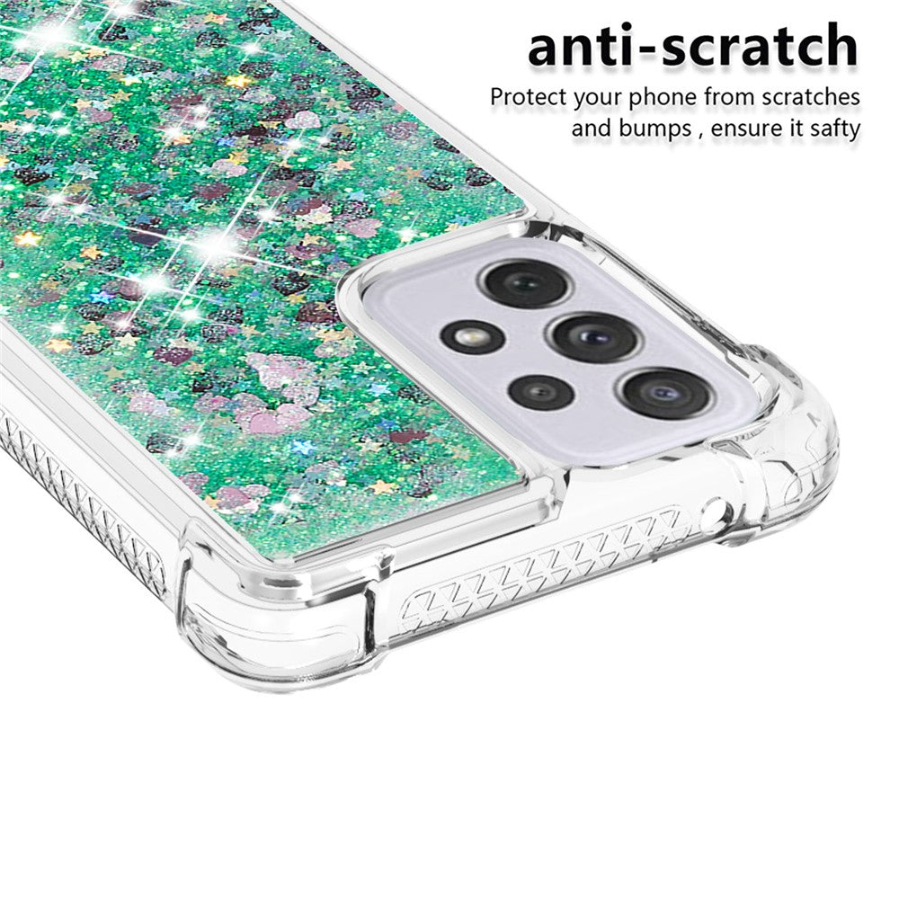 LE1 Series Glitter Cover til Samsung Galaxy A73 5G, Glimmer Kvicksand Flydende Blød TPU Beskyttende Telefoncover