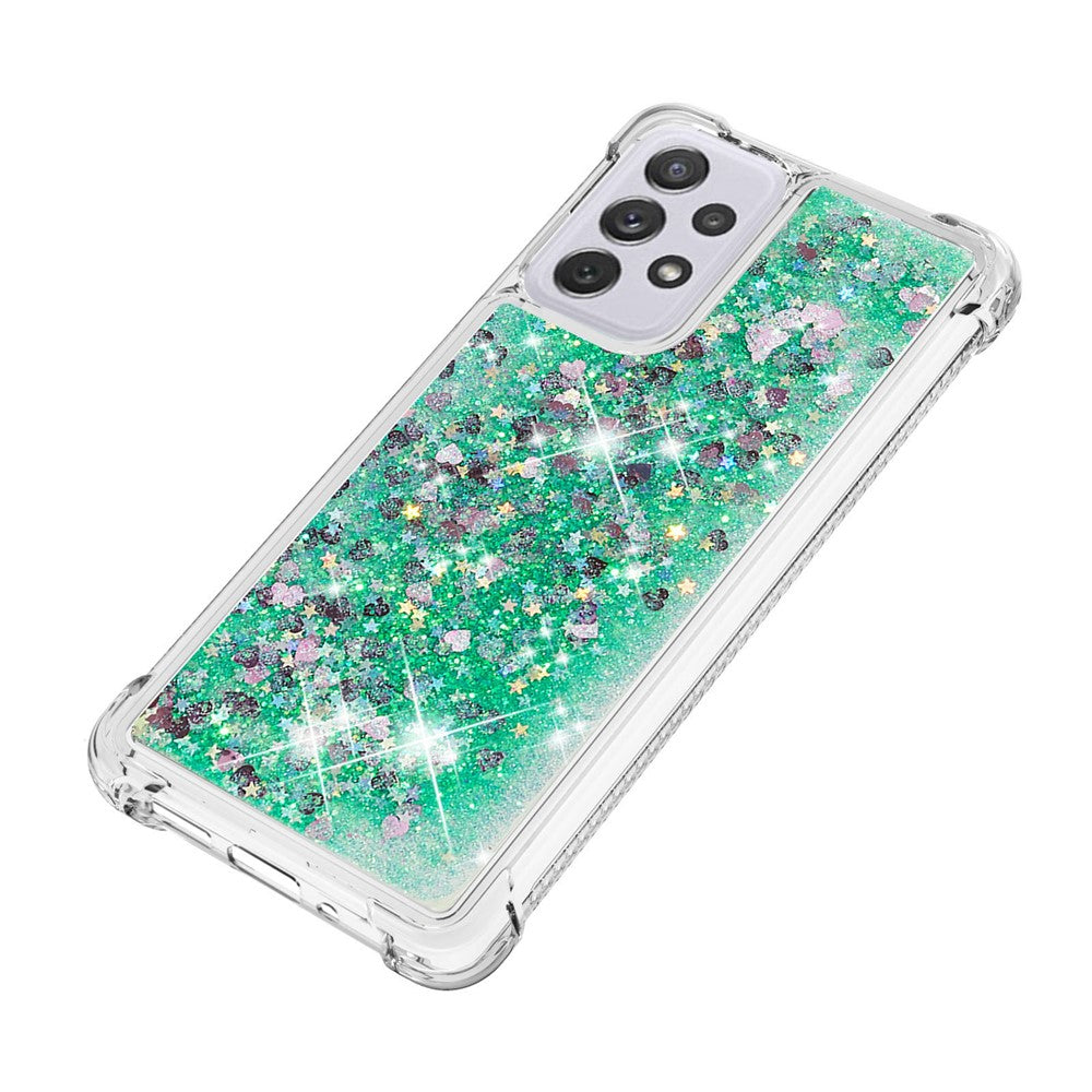 LE1 Series Glitter Cover til Samsung Galaxy A73 5G, Glimmer Kvicksand Flydende Blød TPU Beskyttende Telefoncover