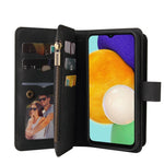 For Samsung Galaxy A13 4G Zipper Wallet Case with 15 Card Slots and Strap Leather Phone Cover