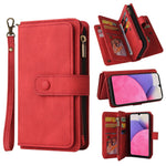 For Samsung Galaxy A13 4G Zipper Wallet Case with 15 Card Slots and Strap Leather Phone Cover