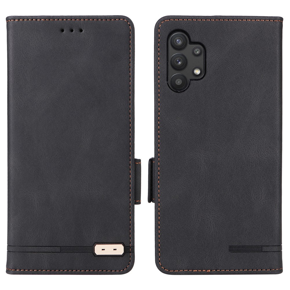 For Samsung Galaxy A32 5G Hardware Design Foldable Stand Wallet Cover Shockproof Leather Phone Case