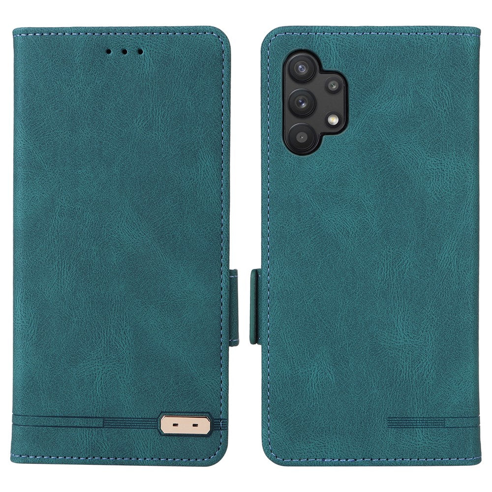 For Samsung Galaxy A32 5G Hardware Design Foldable Stand Wallet Cover Shockproof Leather Phone Case