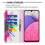 Til Samsung Galaxy A33 5G Mønstertryk PU-læder Cover Stativ Skjult Magnetisk Adsorption Stødsikker Flip Wallet Telefonetui