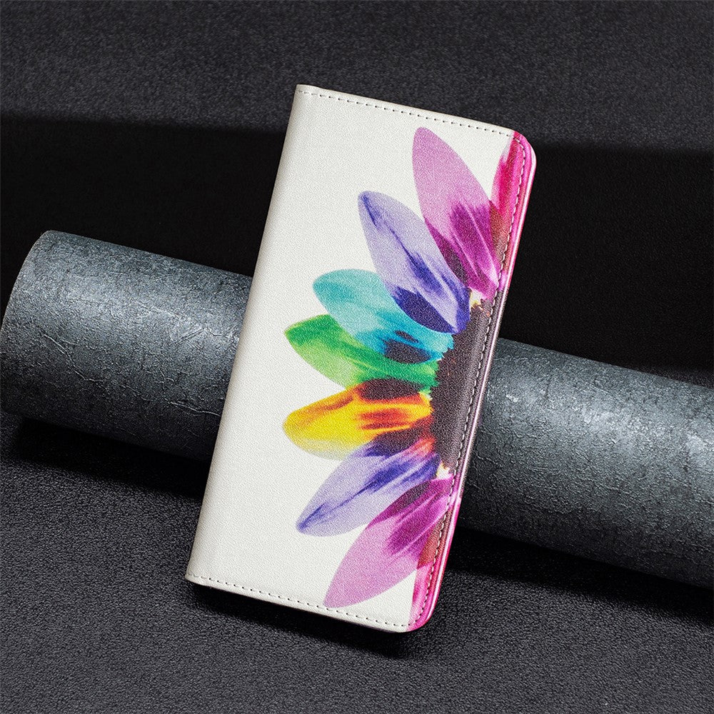 Til Samsung Galaxy A33 5G Mønstertryk PU-læder Cover Stativ Skjult Magnetisk Adsorption Stødsikker Flip Wallet Telefonetui