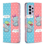 Samsung Galaxy A33 5G Mönstertryck PU-läderfodral Stativ Dold Magnetisk Adsorption Stötsäkert Flip-plånboksfodral