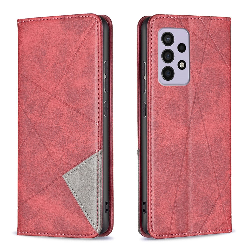 Til Samsung Galaxy A33 5G telefoncover aftryk mønster splejsning stil telefoncover kortlommer design læder telefonetui