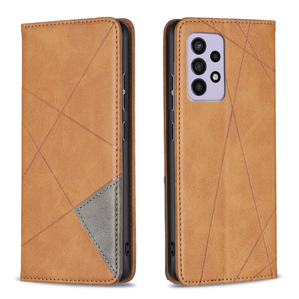 Til Samsung Galaxy A33 5G telefoncover aftryk mønster splejsning stil telefoncover kortlommer design læder telefonetui