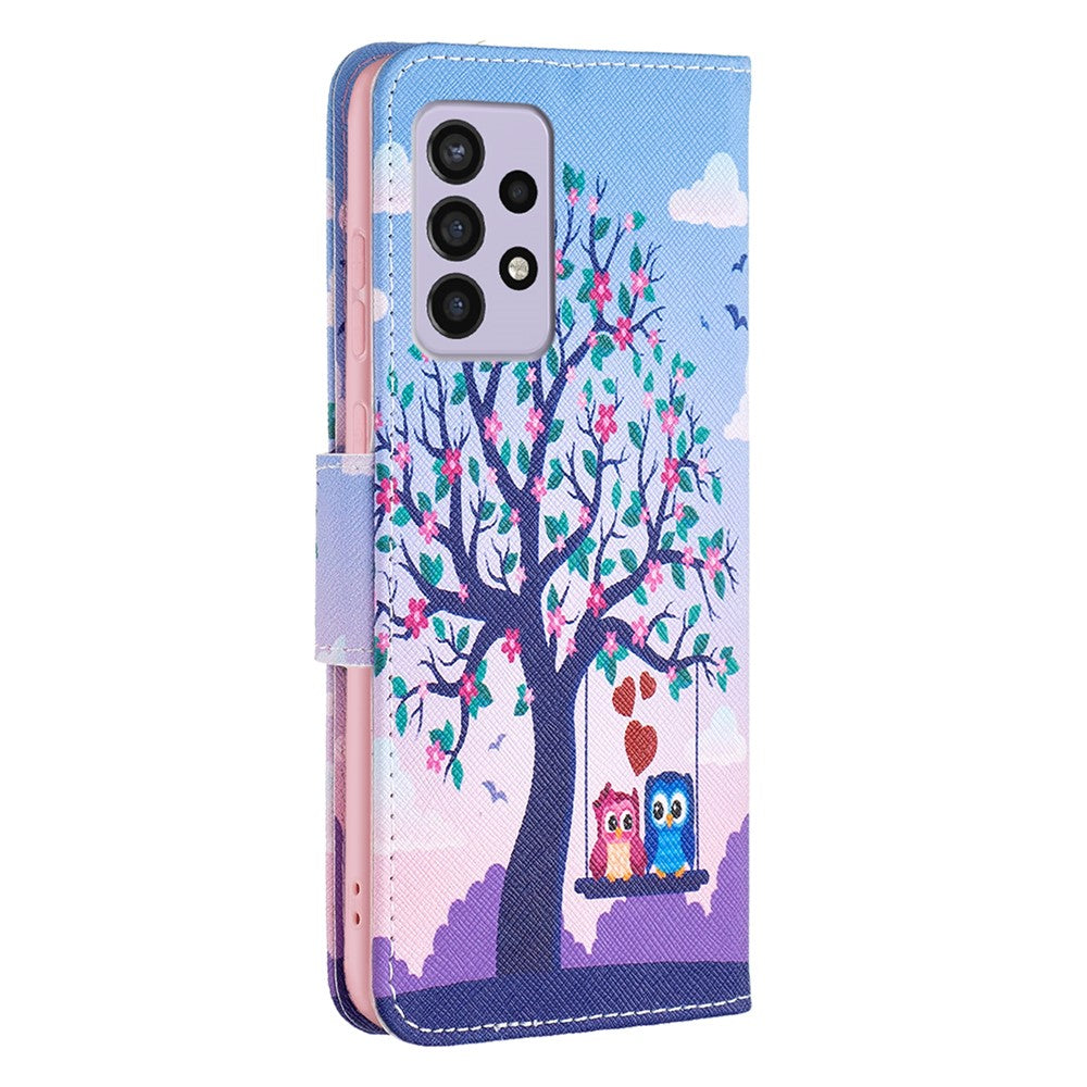 Samsung Galaxy A33 5G Mönstertryck PU-läder Magnetiskt Flip-fodral Stativfunktion Plånboksfodral