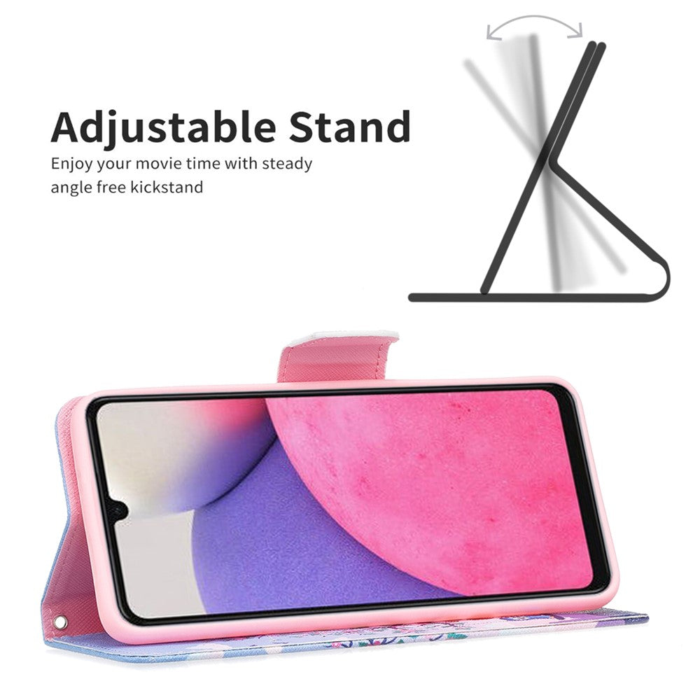 Samsung Galaxy A33 5G Mönstertryck PU-läder Magnetiskt Flip-fodral Stativfunktion Plånboksfodral