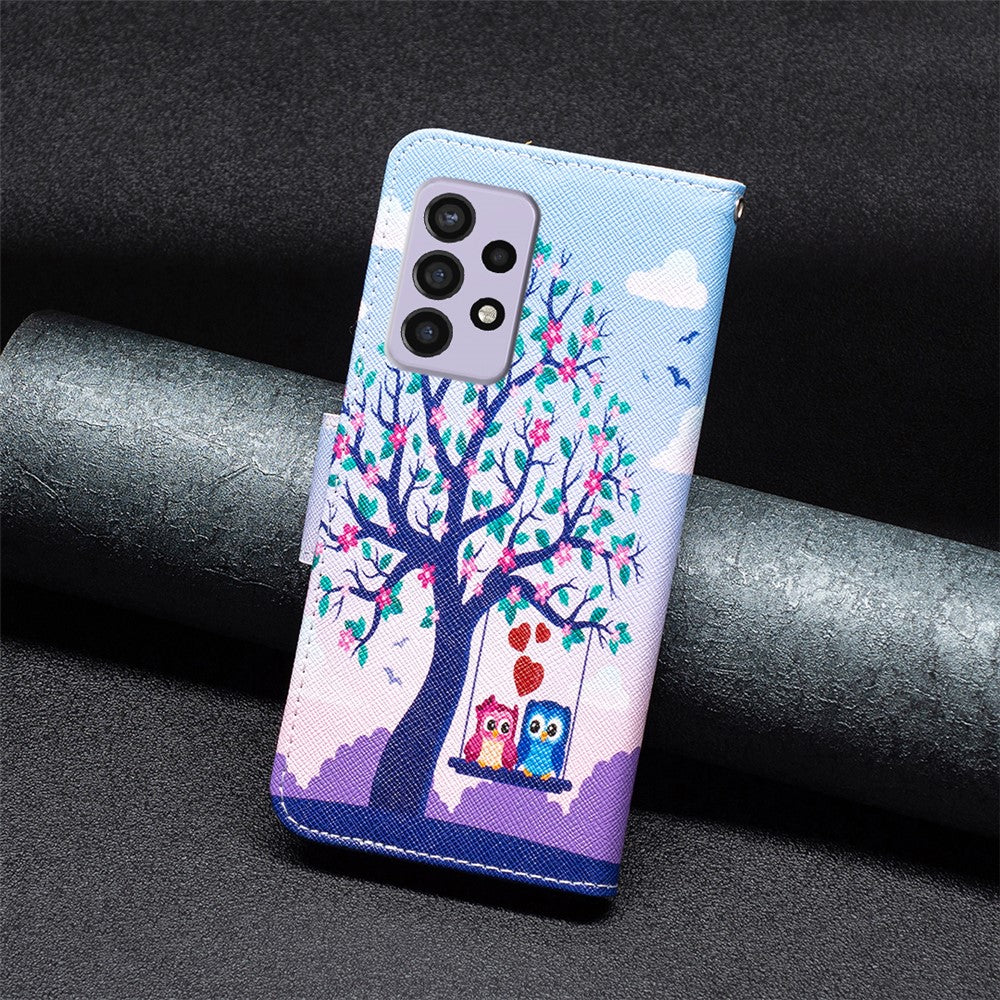 For Samsung Galaxy A33 5G Pattern Printing PU Leather Magnetic Flip Cover Stand Function Wallet Purse Case