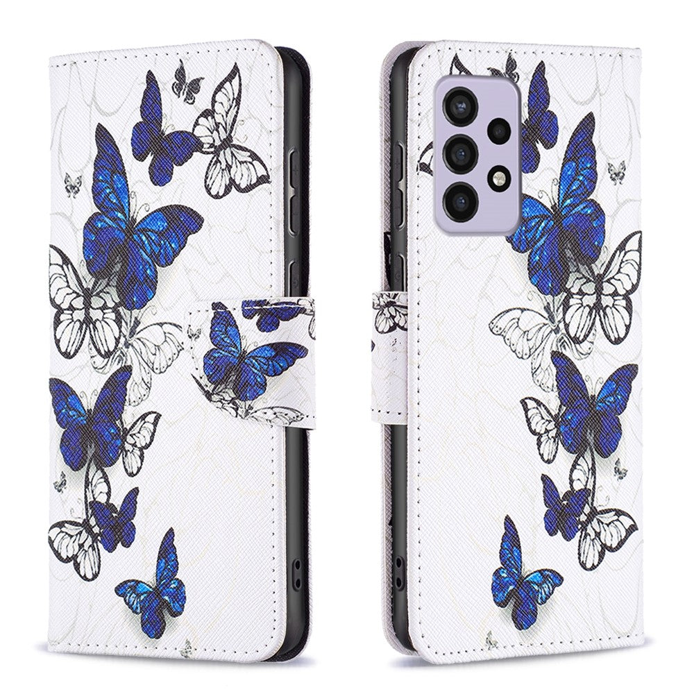 Samsung Galaxy A33 5G Mönstertryck PU-läder Magnetiskt Flip-fodral Stativfunktion Plånboksfodral