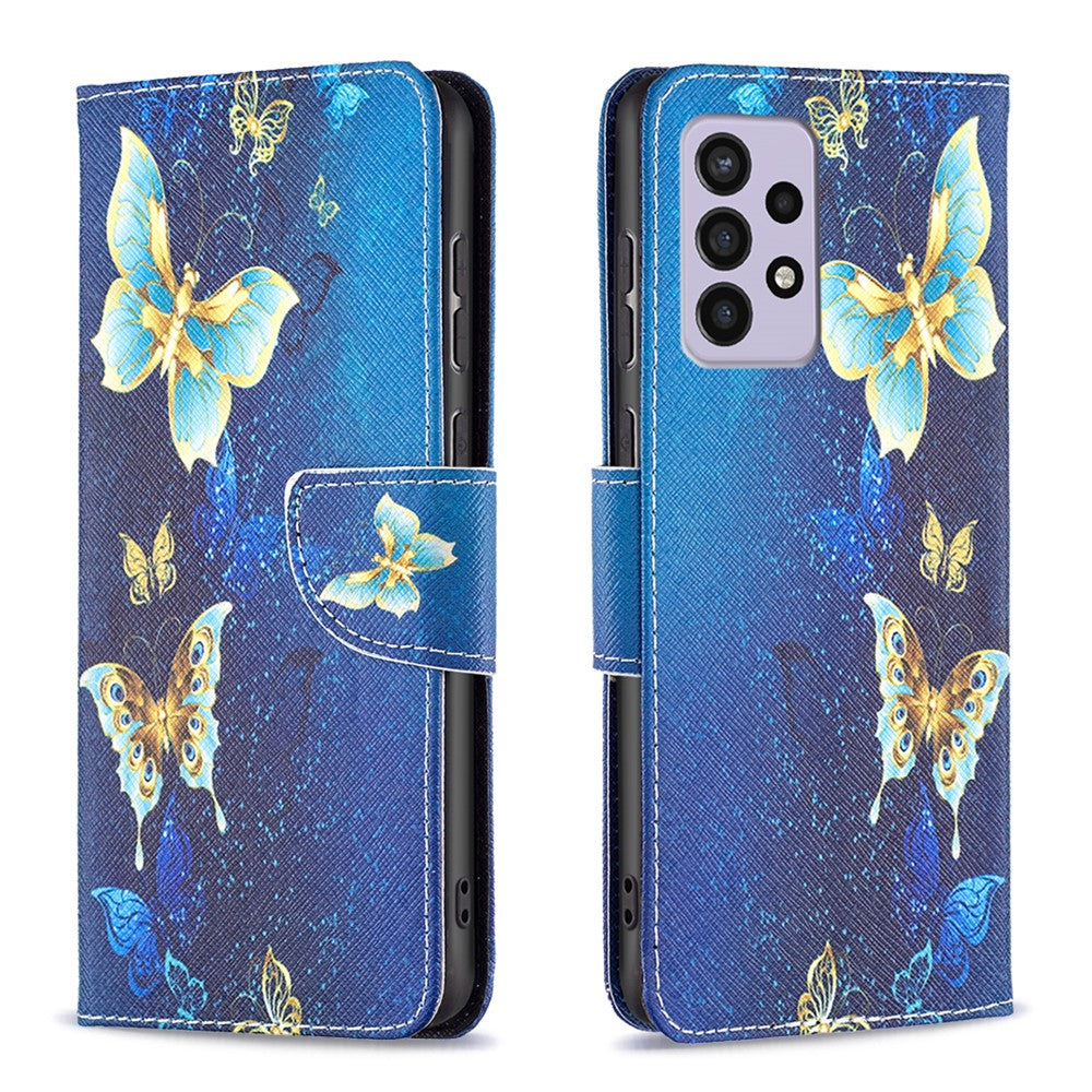 Samsung Galaxy A33 5G Mönstertryck PU-läder Magnetiskt Flip-fodral Stativfunktion Plånboksfodral