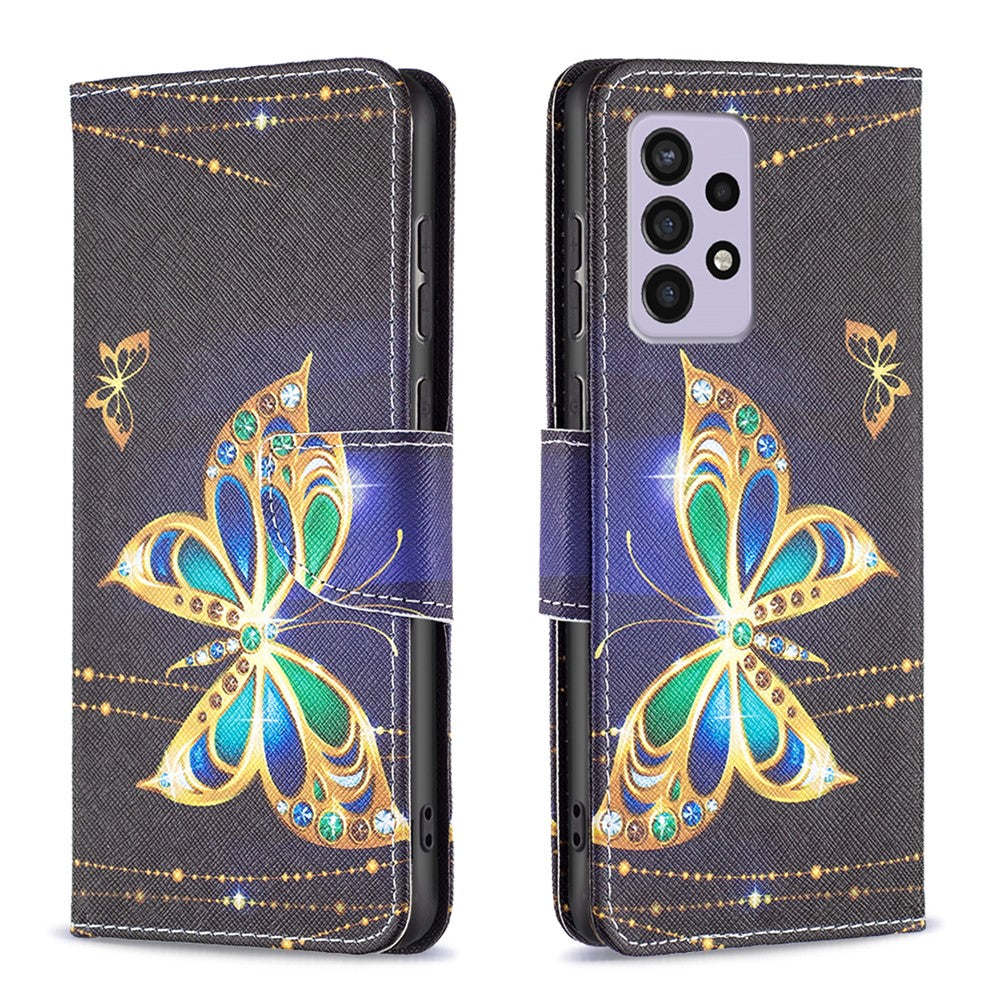 Samsung Galaxy A33 5G Mönstertryck PU-läder Magnetiskt Flip-fodral Stativfunktion Plånboksfodral