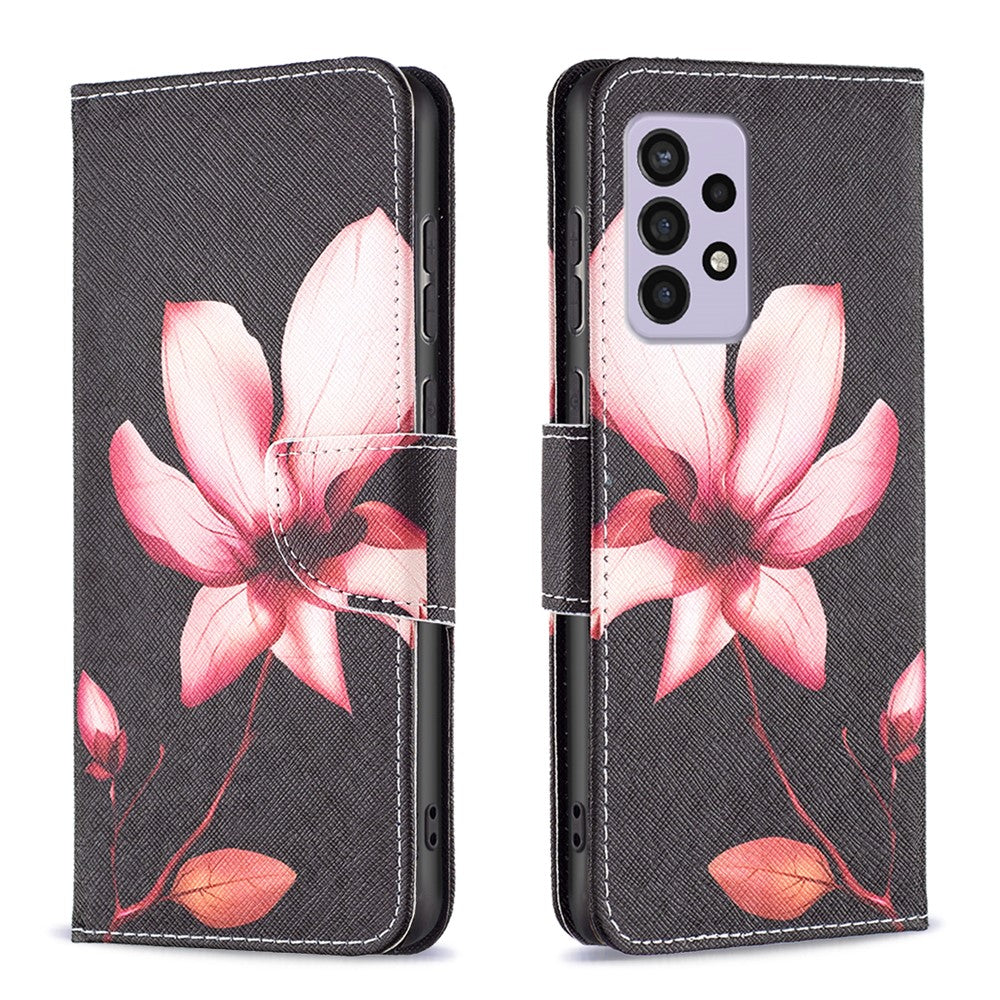 Samsung Galaxy A33 5G Mönstertryck PU-läder Magnetiskt Flip-fodral Stativfunktion Plånboksfodral