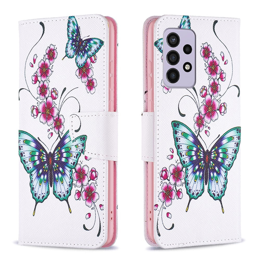 Samsung Galaxy A33 5G Mönstertryck PU-läder Magnetiskt Flip-fodral Stativfunktion Plånboksfodral