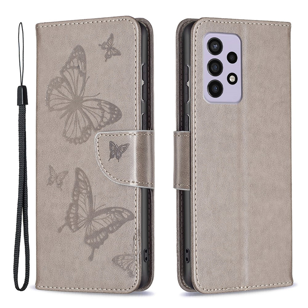 For Samsung Galaxy A33 5G Drop-Proof Protection Multiple Butterfly Imprinted PU Leather Flip Folio Cover Wallet Stand Case