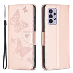 Samsung Galaxy A33 5G Stoppskyddande PU-läder med flera fjärilstryck, flipfodral, plånboksfodral, stativ