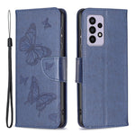 Samsung Galaxy A33 5G Stoppskyddande PU-läder med flera fjärilstryck, flipfodral, plånboksfodral, stativ