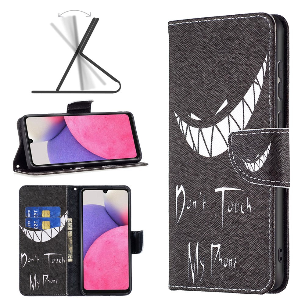 For Samsung Galaxy A33 5G Pattern Printing PU Leather Wallet Stand Shockproof Protective Flip Cover