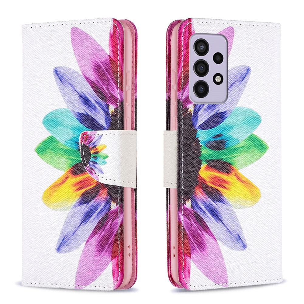 For Samsung Galaxy A33 5G Pattern Printing PU Leather Wallet Stand Shockproof Protective Flip Cover