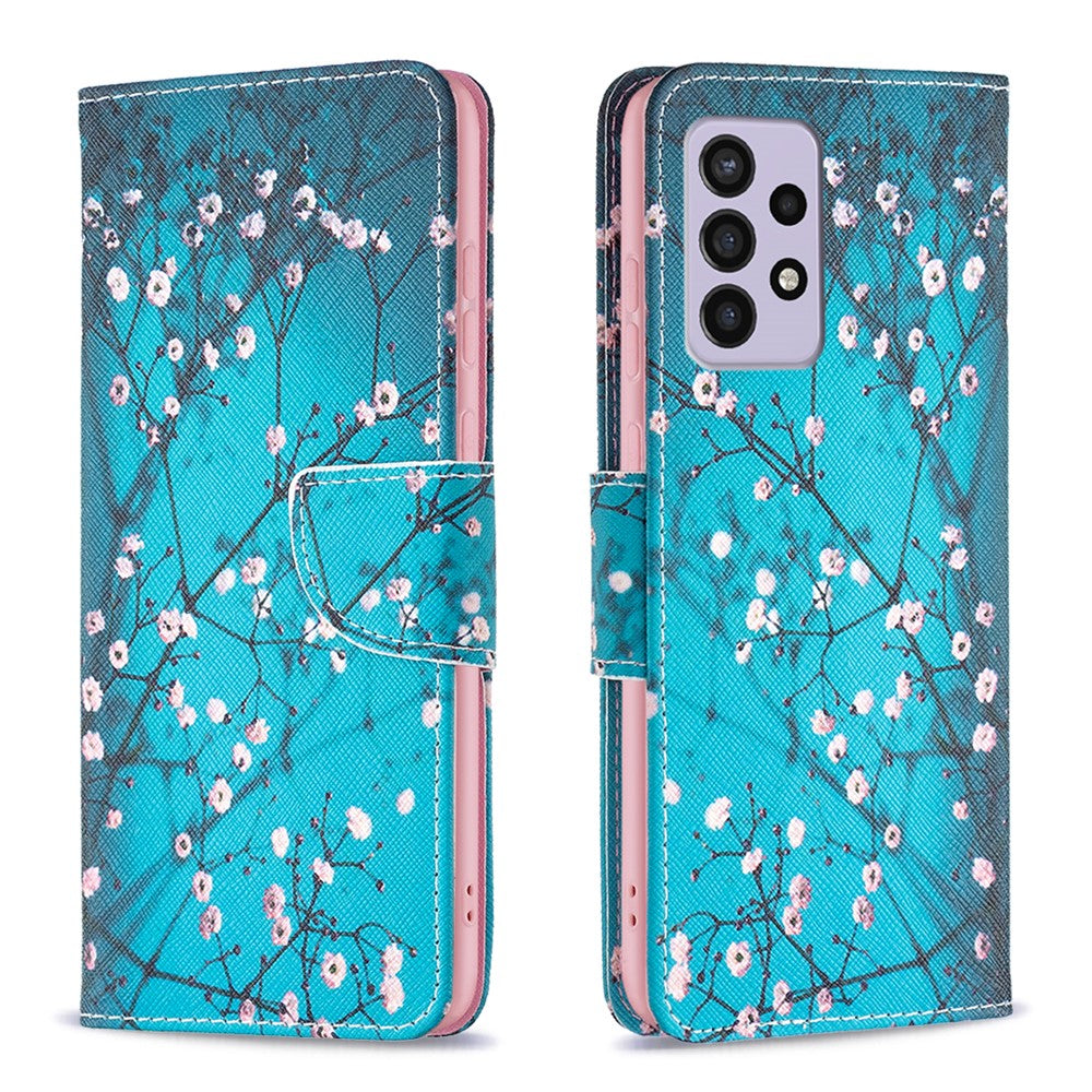 For Samsung Galaxy A33 5G Pattern Printing PU Leather Wallet Stand Shockproof Protective Flip Cover
