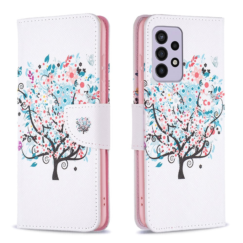 For Samsung Galaxy A33 5G Pattern Printing PU Leather Wallet Stand Shockproof Protective Flip Cover