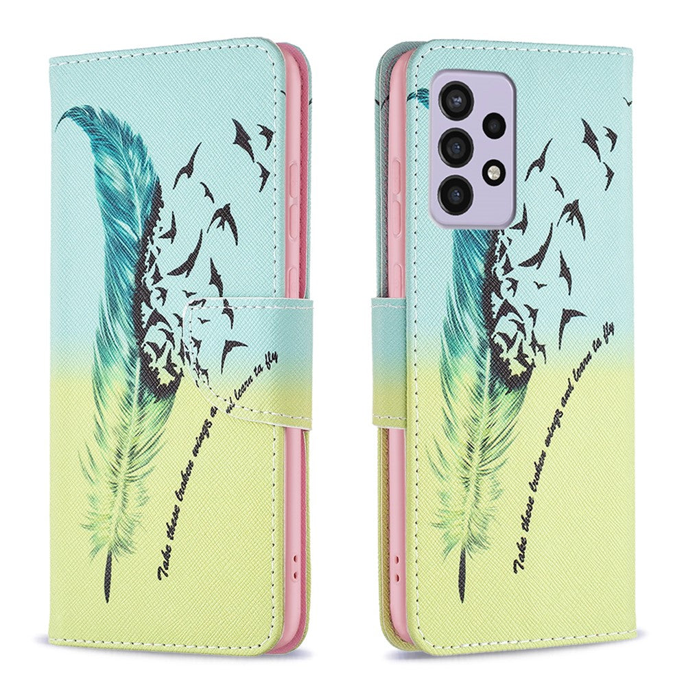 Samsung Galaxy A33 5G Mönstertryck PU-läder Plånboksfodral Stötsäkert Skyddande Flipfodral