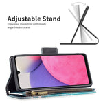 BF03 Lynlås Pung Cover til Samsung Galaxy A33 5G, Mønsterprint PU Læder Stand Funktion Flip Cover med Rem