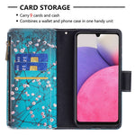 BF03 Lynlås Pung Cover til Samsung Galaxy A33 5G, Mønsterprint PU Læder Stand Funktion Flip Cover med Rem
