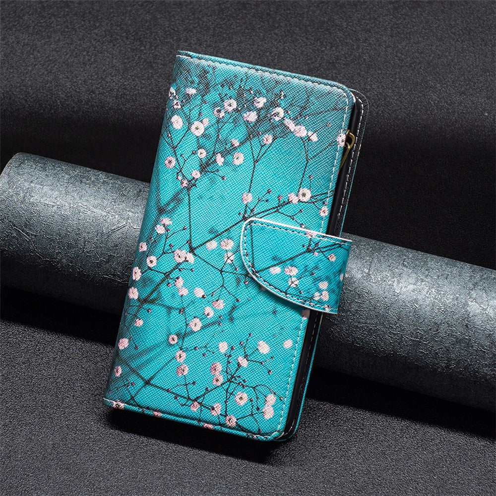 BF03 Lynlås Pung Cover til Samsung Galaxy A33 5G, Mønsterprint PU Læder Stand Funktion Flip Cover med Rem