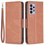 For Samsung Galaxy A33 5G Textured PU Leather Full Protective Wallet Stand Phone Cover with Strap