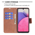 For Samsung Galaxy A33 5G Textured PU Leather Full Protective Wallet Stand Phone Cover with Strap