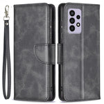 For Samsung Galaxy A33 5G Textured PU Leather Full Protective Wallet Stand Phone Cover with Strap