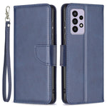 For Samsung Galaxy A33 5G Textured PU Leather Full Protective Wallet Stand Phone Cover with Strap