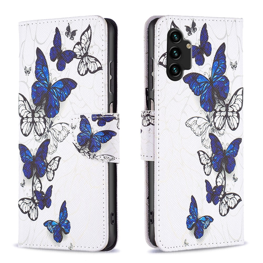 Til Samsung Galaxy A13 4G / A13 5G / A04 4G (164,4 x 76,3 x 9,1 mm) Stand Wallet Mønster Cover PU Læder Telefonetui