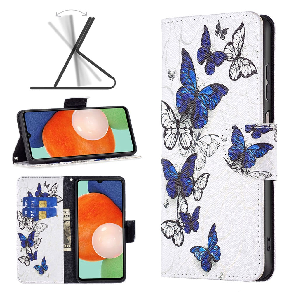 Til Samsung Galaxy A13 4G / A13 5G / A04 4G (164,4 x 76,3 x 9,1 mm) Stand Wallet Mønster Cover PU Læder Telefonetui