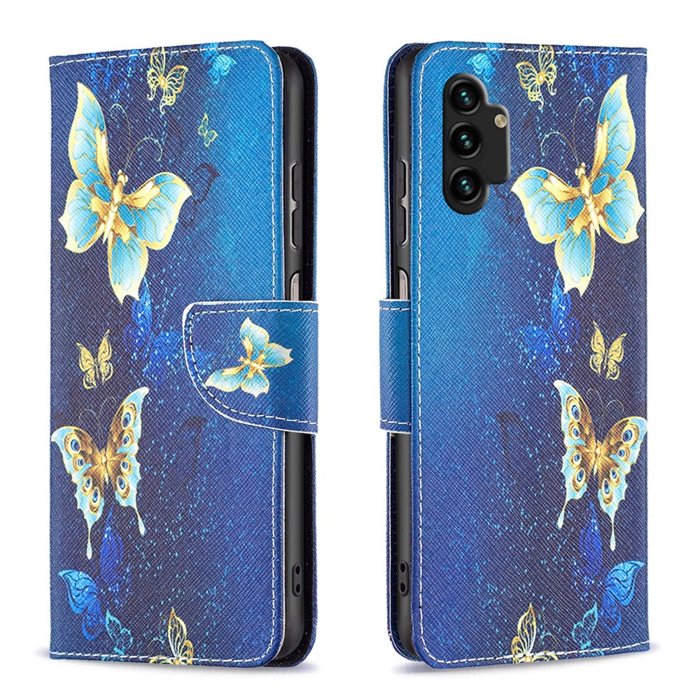 Til Samsung Galaxy A13 4G / A13 5G / A04 4G (164,4 x 76,3 x 9,1 mm) Stand Wallet Mønster Cover PU Læder Telefonetui