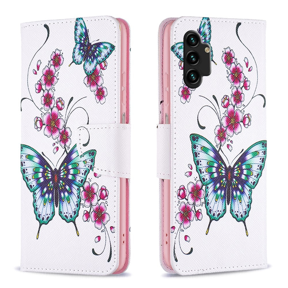 Til Samsung Galaxy A13 4G / A13 5G / A04 4G (164,4 x 76,3 x 9,1 mm) Stand Wallet Mønster Cover PU Læder Telefonetui