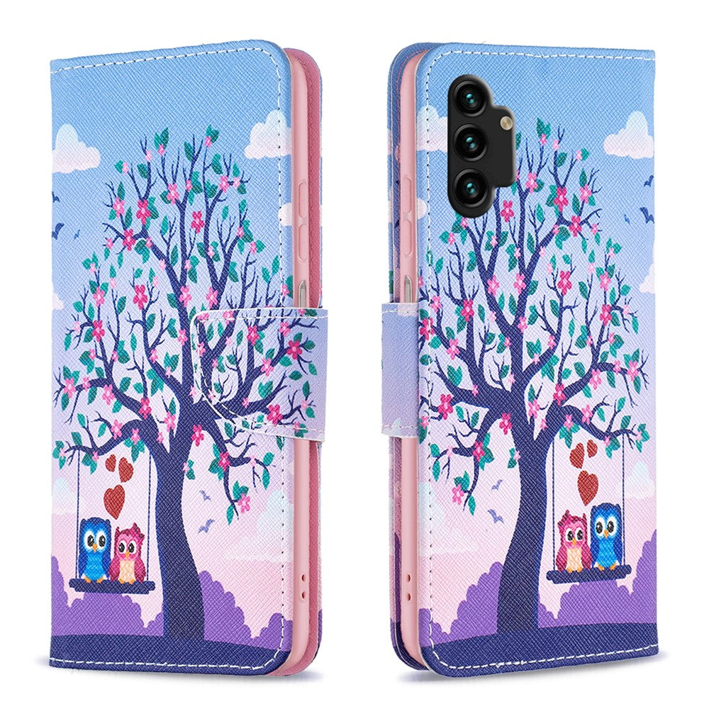 Til Samsung Galaxy A13 4G / A13 5G / A04 4G (164,4 x 76,3 x 9,1 mm) Stand Wallet Mønster Cover PU Læder Telefonetui